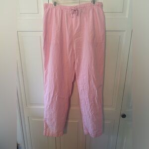 Mountain Lake Pink Gingham Seersucker Elastic Waist Pants Size XL